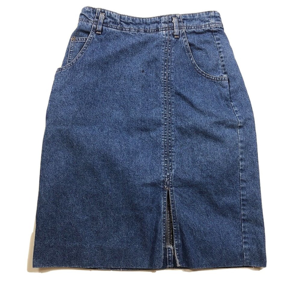 Vintage Denim Guess Jean Zip Skirt Womens Size 30 Blue Georges Marciano USA